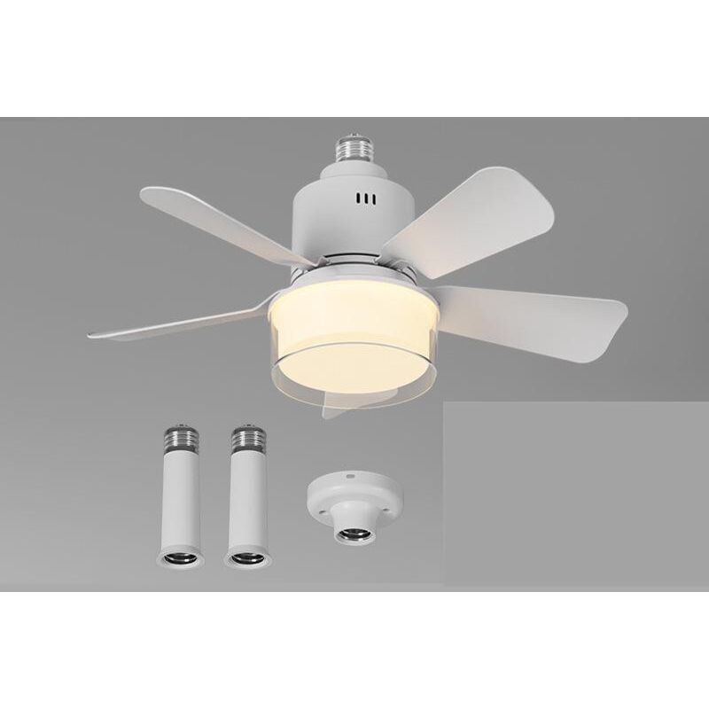 BEBUSINGOTO Leiser 45-cm-Deckenventilator mit Licht und Fernbedienung, 24-W-Deckenventilatorlampe mit E27-Fassung, dimmbarer LED-Deckenventilator für