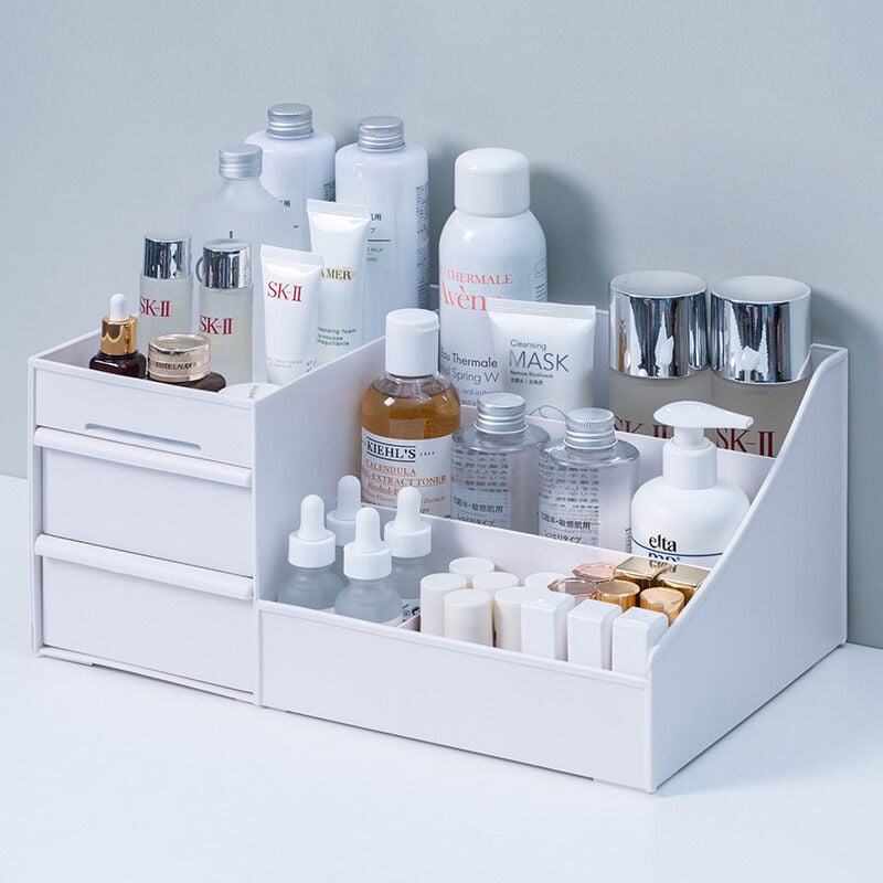 BEBUSINGOTO Make-up-Organizer für Kosmetik, große Kapazität, Kosmetik-Aufbewahrungsbox, Organizer für Schreibtisch, Schmuck, Nagellack,