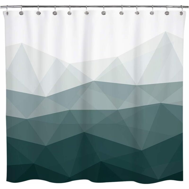 BEBUSINGOTO Sonnenbeschienener Designer-Duschvorhang, beliebter Duschvorhang, dunkelgrüner Ombre-Stoff-Duschvorhang