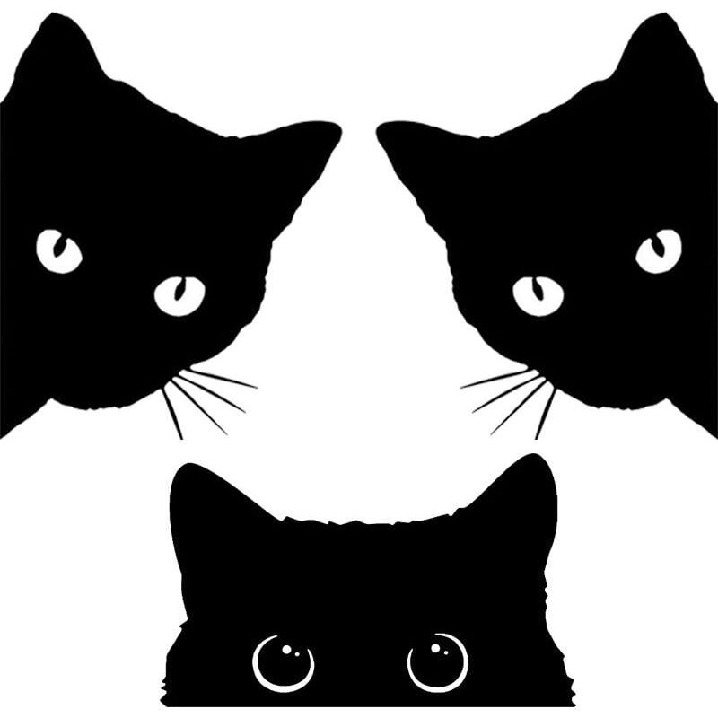 BEBUSINGOTO stücke Solide Auto Aufkleber Spähen Katze Auto Aufkleber Schwarze Katze Auto Fenster Aufkleber Kratz Aufkleber Dekorative Aufkleber