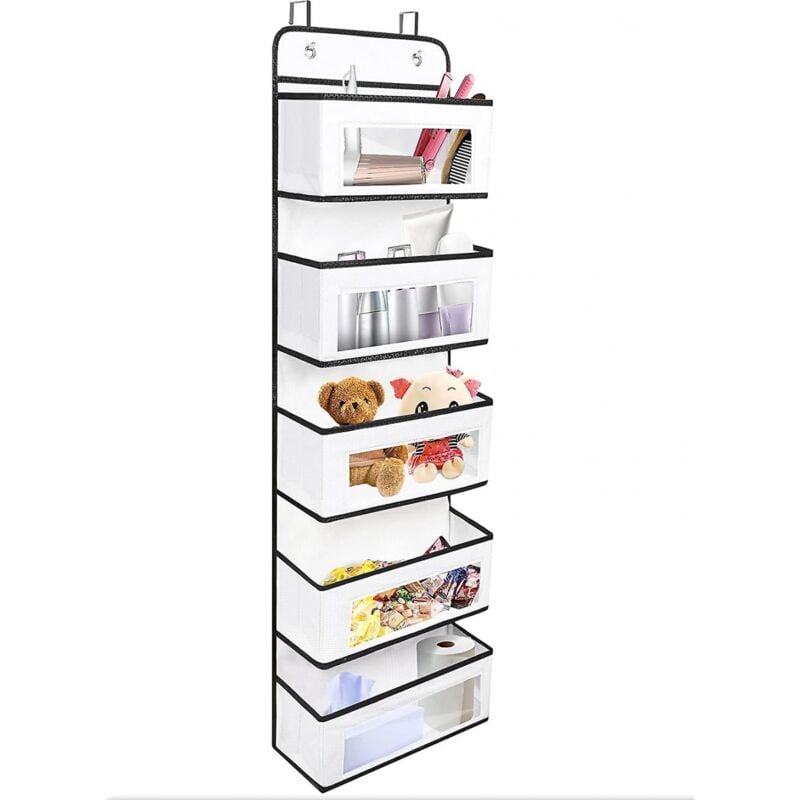 BEBUSINGOTO Über der Tür-Organizer, Hängeregale mit 5 Taschen, faltbare Aufbewahrung über der Tür