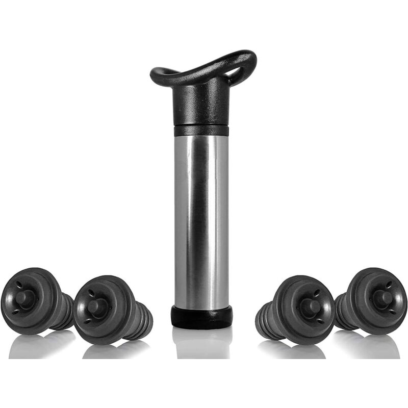 BEBUSINGOTO Weinpumpe aus Edelstahl, Vakuumpumpe zur Weinkonservierung. Die Weinpumpe dient zum Entfernen der Luft und zum Vakuumieren des Weins und