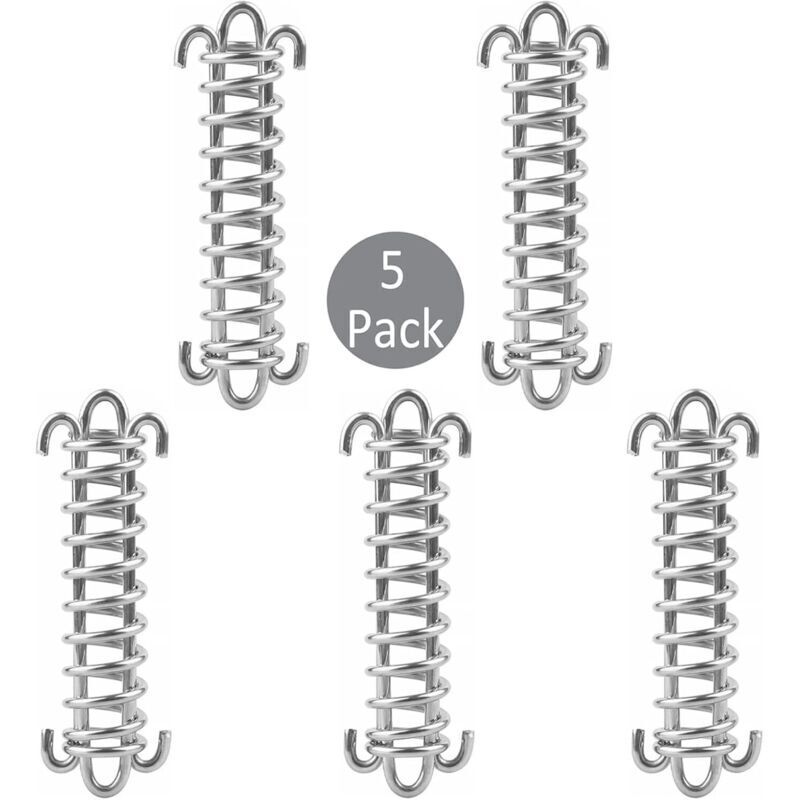 Befestigungsmaterial für Sonnensegel, 5-teiliges Set aus Edelstahl-Federseilschnallen, Befestigungsset für Gartensegel, Sonnensegel-Befestigungsset