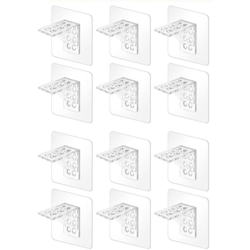Befestigungswinkel – Winkel – kein Bohren erforderlich – selbstklebend – 70 x 70 mm – für Schränke und Kleiderschränke – 12er-Packung