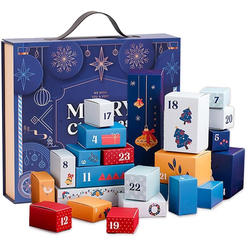 Befüllbarer Adventskalender - 24 Tage DIY Weihnachts-Adventskalender, Leere Weihnachts-Adventskalenderboxen, Weihnachtsdekorationen, Leere