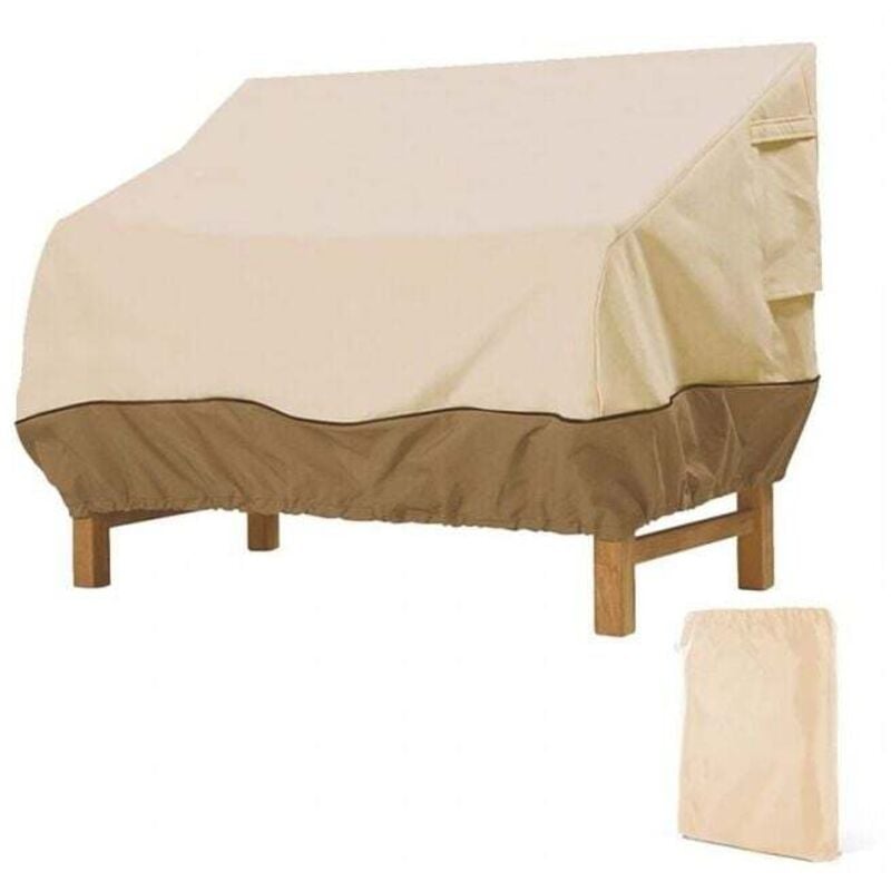 Beige, 85 × 80 × 91,5 cm Schutzhülle für Bank, Gartenbank-Abdeckung aus Oxford-Gewebe, wasserdicht, Outdoor-Bank-Abdeckung, UV- und Windschutzhülle