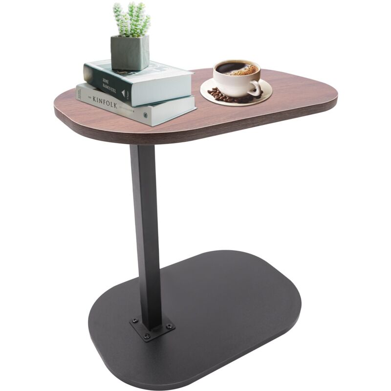 Beistelltisch in C-Form, kleiner Couchtisch, Couchtisch aus Holz, höhenverstellbar, Beistelltisch in C-Form für Sofa, moderner mobiler Couchtisch,