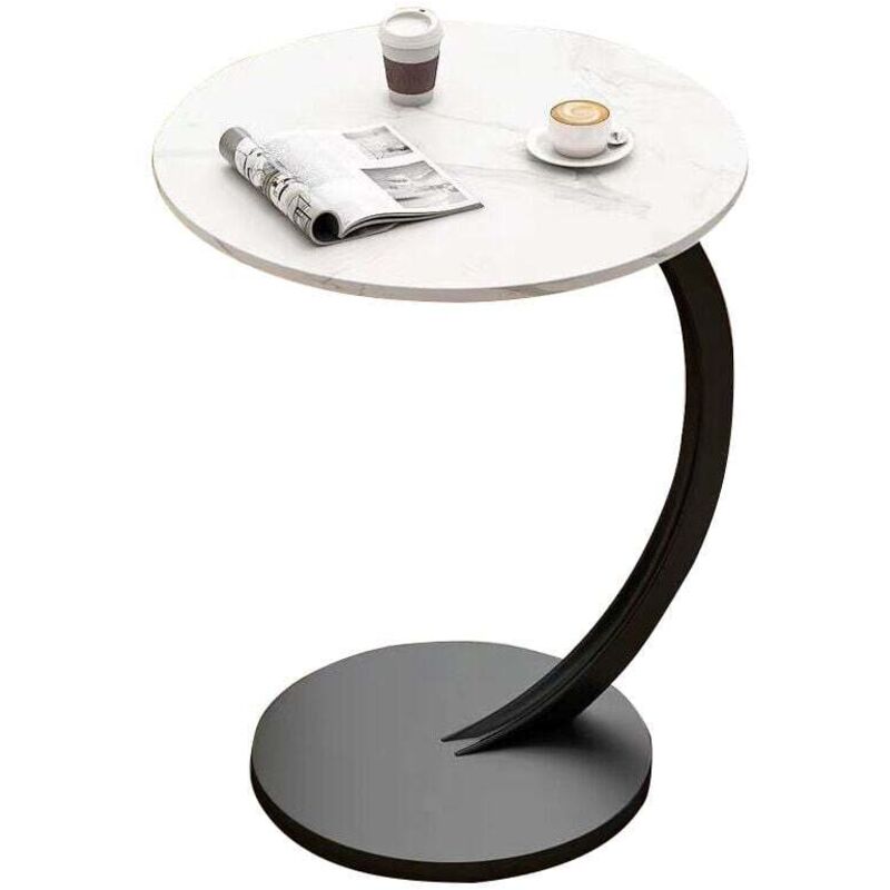 Aiperq - Beistelltisch, Mobiles Wohnzimmer Kleines Teehaus Mobiles Sofa Wohnzimmer Runder Tisch - Weiß