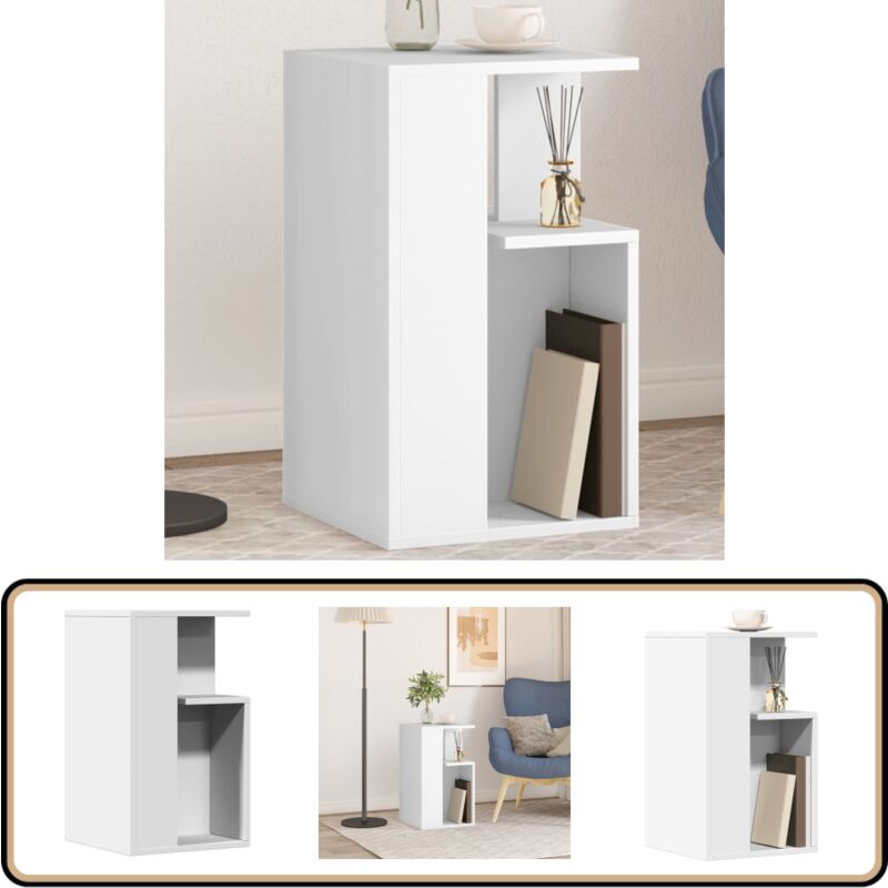 Beistelltisch Weiß 35x35x60 cm Holzwerkstoff - Couchtisch - Beistelltisch - Wohnzimmerstil - Modern - Weißer Couchtisch