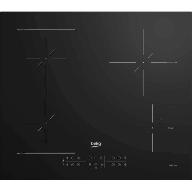 Beko HII64200SFMT Kochfeld Schwarz Integriert 59 cm Induktionskochfeld 4 Kochfeld(er)