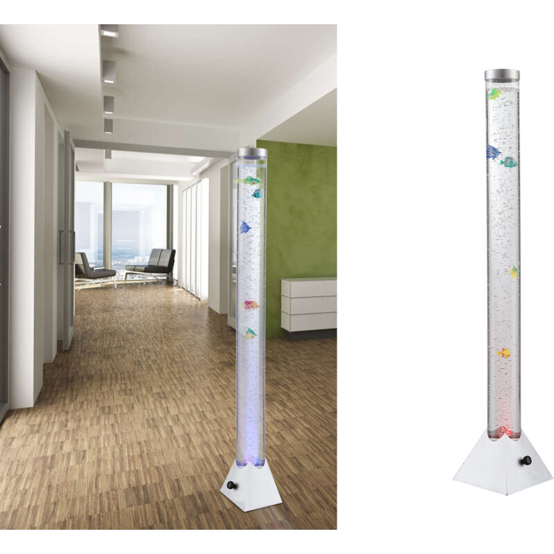 Led rgb Wasser Säule klar Deko Fische Steh Lampe Kabel Schalter Farbwechsel