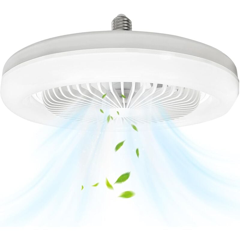 Beleuchteter Deckenventilator, 10 Zoll E27 leiser geschlossener Deckenventilator, 30 w, tragbarer Plug-in-Wandventilator für Schlafzimmer und