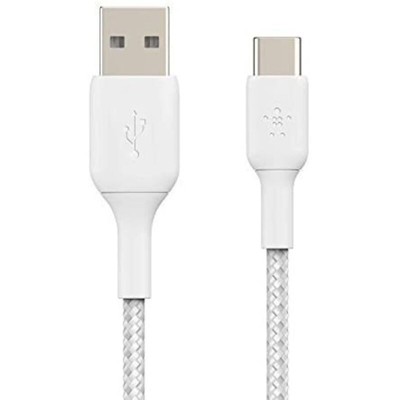 Belkin geflochtenes USB-C Boost Charge Kabel (USB-C zu USB-A Kabel, USB Type-C Kabel für iPad Pro, Nintendo Switch, Pixel, Samsung Galaxy S23, S23+,