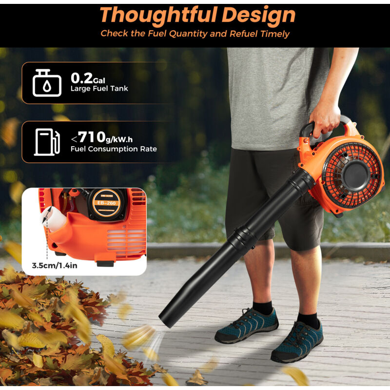 Benzin-Laubbläser, tragbarer Benzin-Laubbläser, 7000 U/min, 25 cm3, 2-Takt (EB-260)