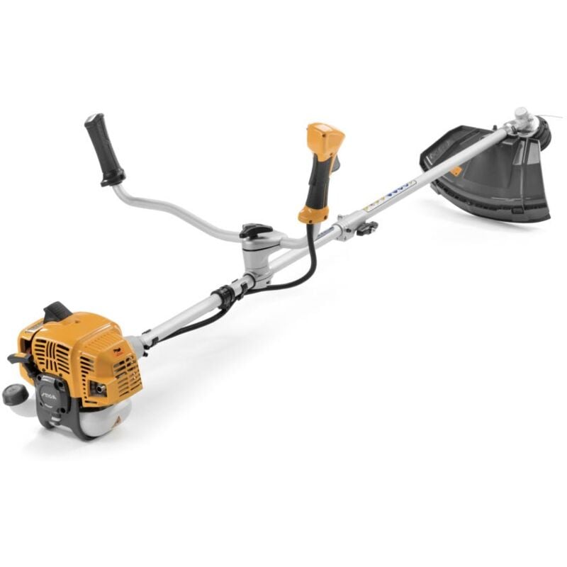 STIGA Motorsense BC 330 AB: 25,4 cm³, 0,7 kW, 43 cm Schnittbreite, zerlegbarer Schaft, Duplexgriff, Einzelgurt, Tap&Go-Trimmerkopf, 255 mm Messer für