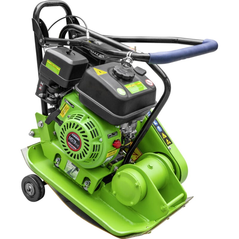 Zipper Rüttelplatte ZI-RPE60 inkl. Gummiplatte und Fahrwerk 4 kW Rüttelplatte