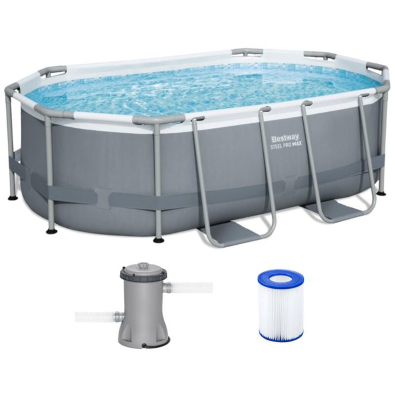 Bestway 5614A Power Steel Frame Pool Set Oval 305x200x84cm Pumpe