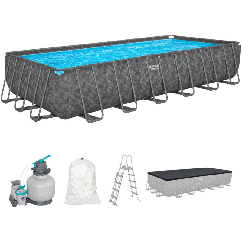 Bestway Winterfest Frame Pool APX365 Komplett-Set Sandfilteranlage 732x366x132cm