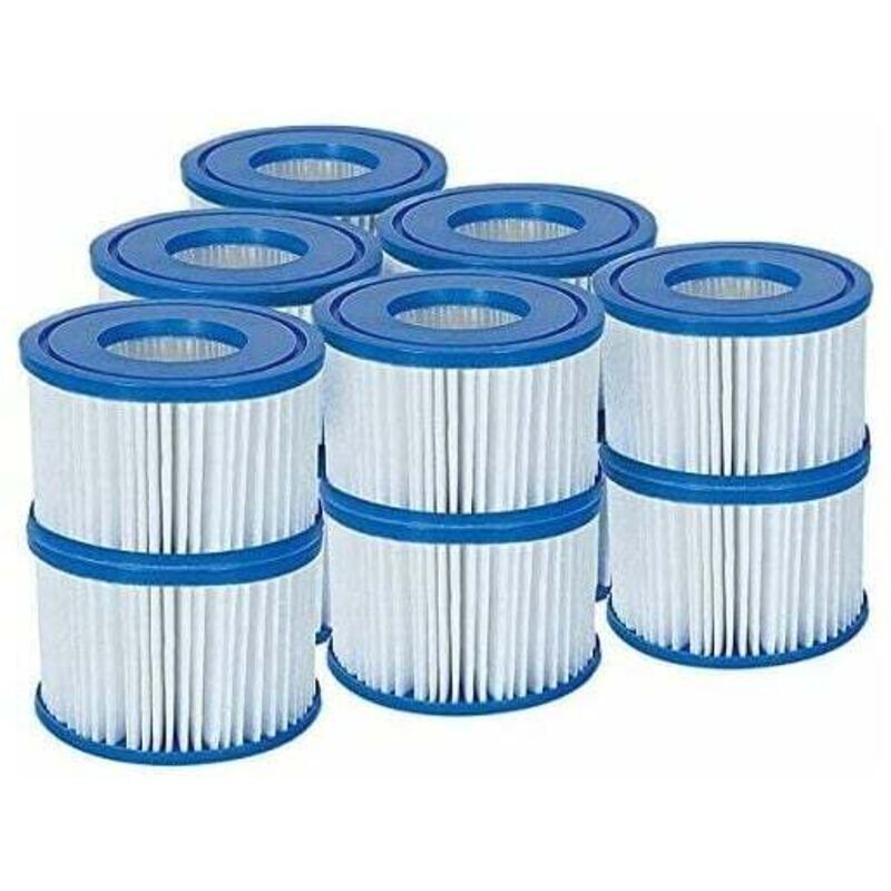 XVX - Bestway 58323 Lay-Z-Spa Filterkartuschen Größe vi Standard – Packung mit 6 x 2 (12 Filter), Weiß und Blau