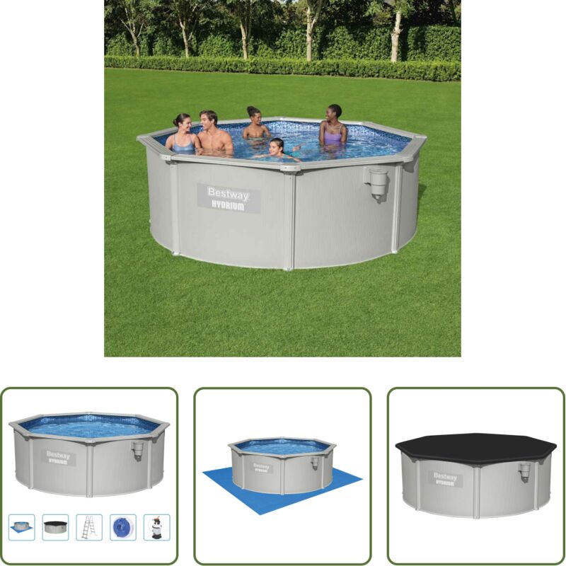 Pool - Bestway Hydrium Oberirdisches Frame-Pool Rund 360x120 cm
