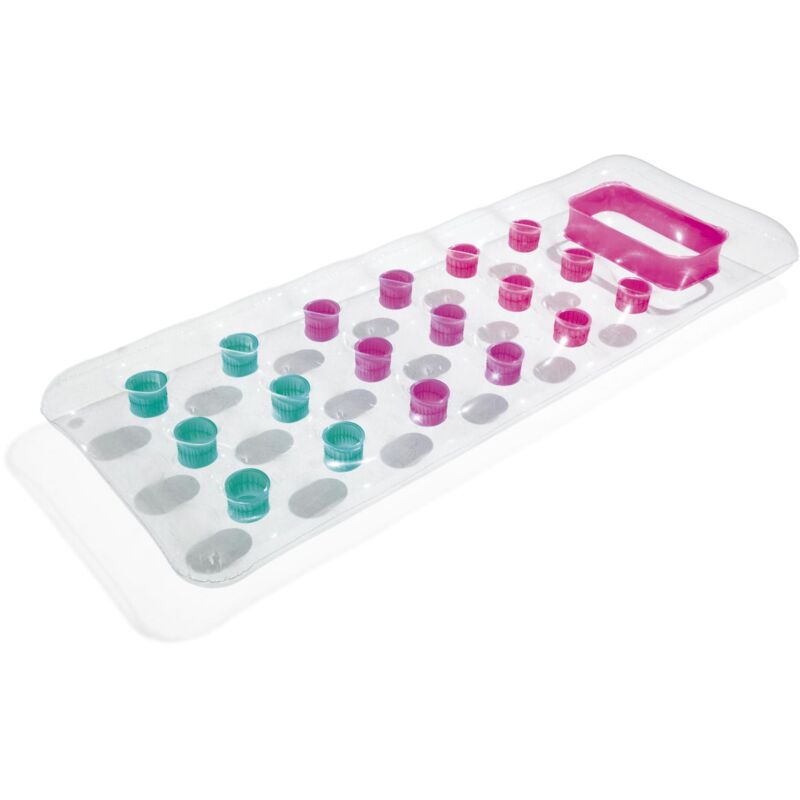 Buri - Bestway Luftmatratze Fashion Lounge 188x71cm Schwimmmatratze Luftbett Wasserliege Campingbett Gästebett Badeinsel - transparent