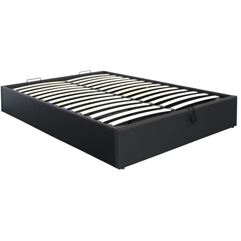 Bett mit Stauraum 140x200 aus der Kollektion yani in Schwarz. Ein Bett mit großem Stauraum für Ihr Schlafzimmer.