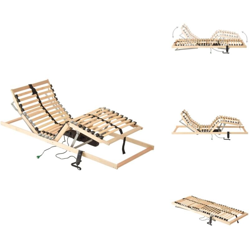 Lattenrost Elektrisch mit 28 Latten 7 Zonen 90x200 cm - Elektrischer Lattenrost - Lattenrost Mit Motor - Adjustable Bed Base - Komfortabler