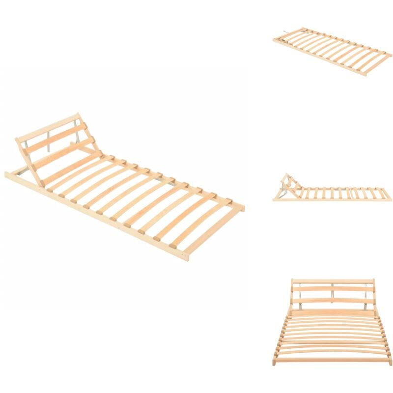Vidaxl - Lattenrost mit 13 Latten Verstellbares Kopfteil 70x200 cm - Holzlattenrost - Lattenrost 70x200 - Bettenrahmen - Lattenrost Mit Kopfteil