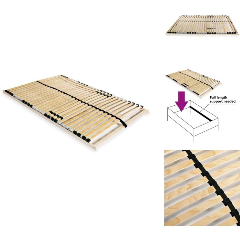 Lattenrost mit 28 Latten 7 Zonen 120x200 cm - Lattenrost - Holzrahmen - Birkenholz - Buche - Lattenrost 120x200