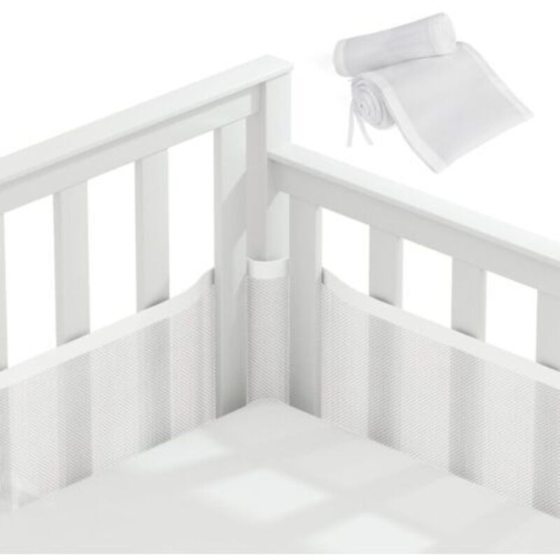 Bettumrandung für Babybett, Bettumrandung, 3D-Mesh-Futter, sicher für die Luftzirkulation im Kinderbett, geeignet für alle Arten von Kinderbetten