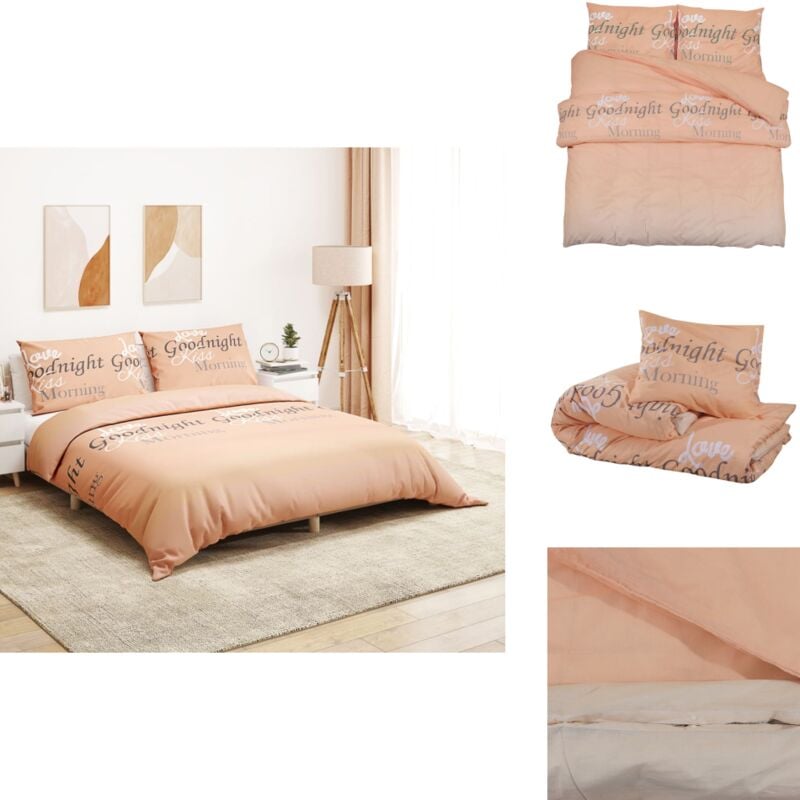 Bettwäsche-Set Rosa 260x240 cm Baumwolle - Bettsachen - Bettwäsche - Baumwollbettwäsche - Rosa Bettwäsche - Duftfreie Bettwäsche
