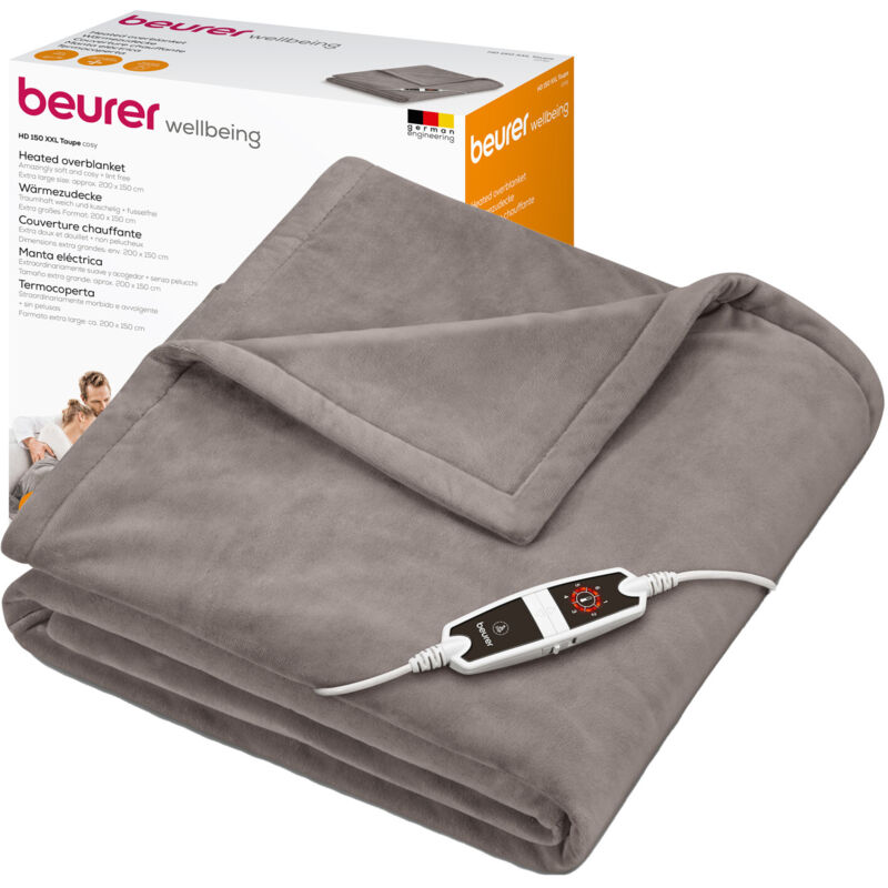 Beurer XXL HD 150 Heizdecke 150 W Graubraun Fleece