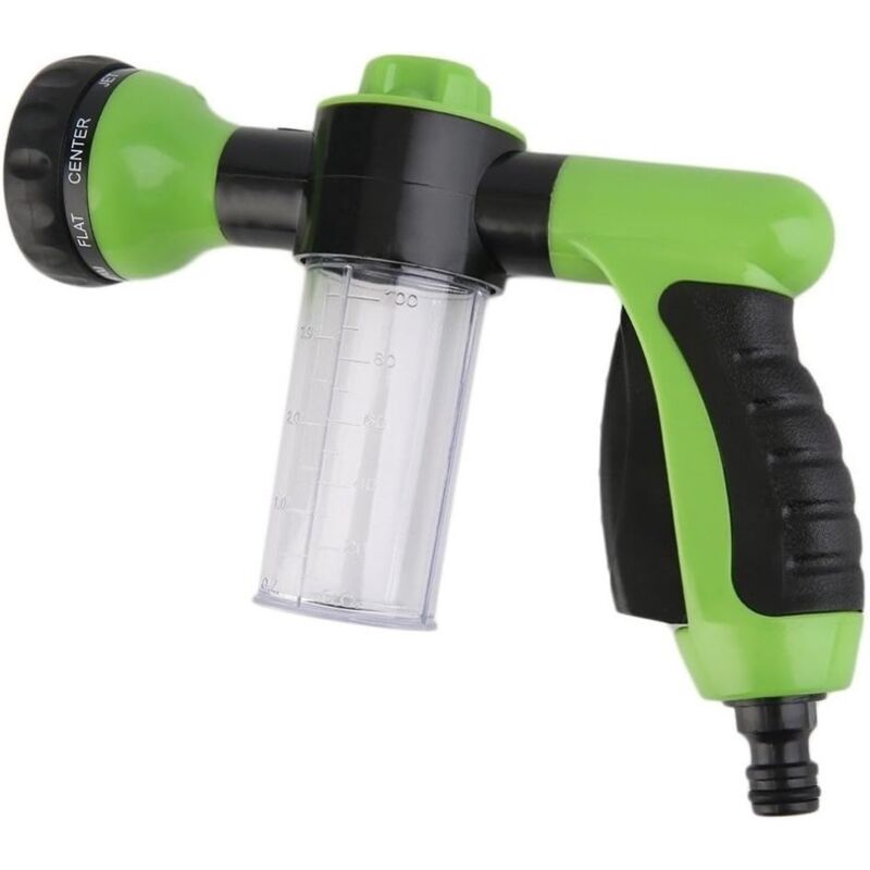 Ersandy - Bewässerungspistole für Gartenschlauch mit Reservoir für Seife oder Dünger – Jet Wash – Bewässerungszubehör – 8 Bewässerungsmodi –