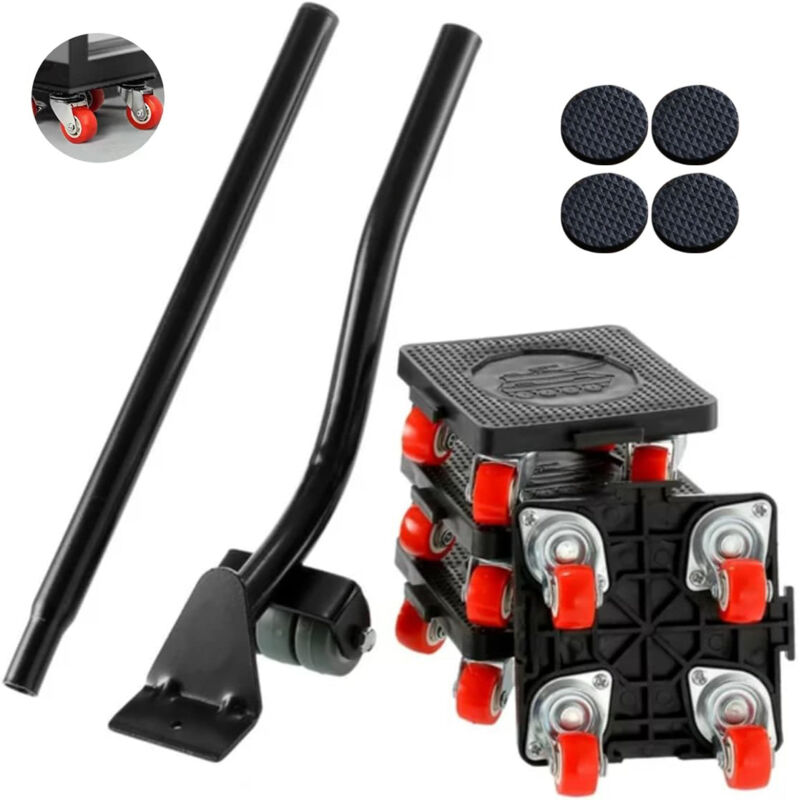 Bewegt Möbelset, bewegt schwere Möbel mühelos, spleißbar bewegt Möbel, mit Bremse, Möbelbewegungsset, maximale Tragfähigkeit 400 kg, bewegt Möbel um