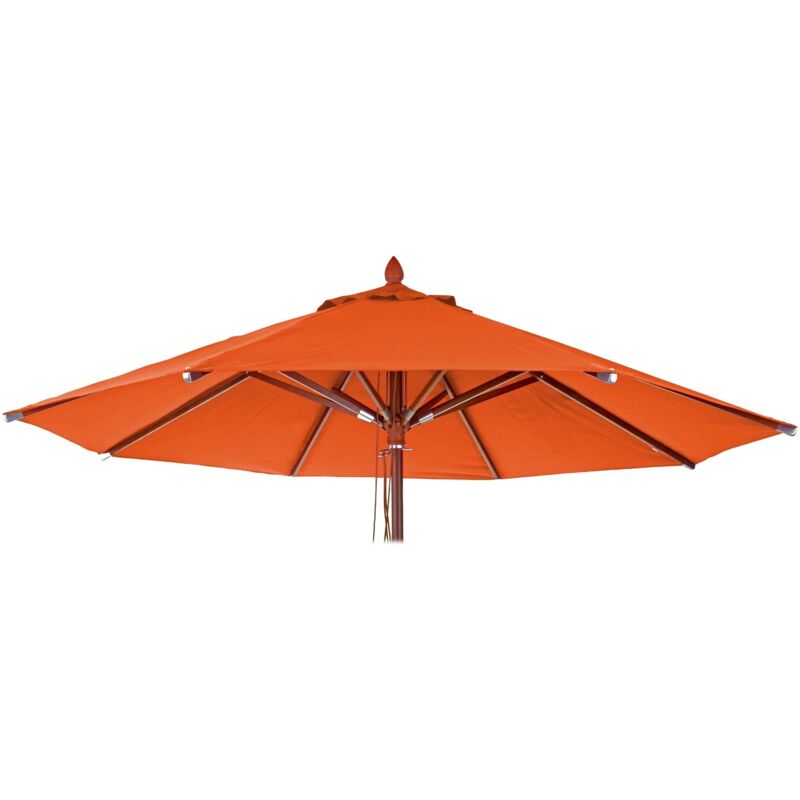 Ersatz-Bezug für Gastronomie Holz-Sonnenschirm HHG 656, Sonnenschirmbezug Ersatzbezug, rund Ø3m Polyester 3kg terracotta