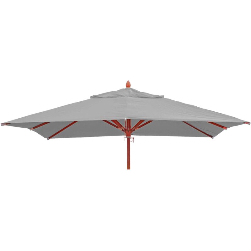 Ersatz-Bezug für Gastronomie Holz-Sonnenschirm HHG-660, Sonnenschirmbezug Ersatzbezug, eckig 3x3m Polyester 3kg hellgrau