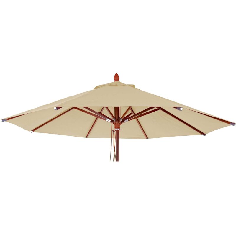 Ersatz-Bezug für Gastronomie Holz-Sonnenschirm HHG 667, Sonnenschirmbezug Ersatzbezug, rund Ø4m Polyester 3kg creme
