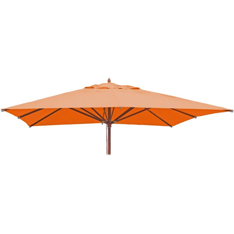 Ersatz-Bezug für Gastronomie Holz-Sonnenschirm HHG 671, Sonnenschirmbezug Ersatzbezug, eckig 4x4m Polyester 3kg terracotta