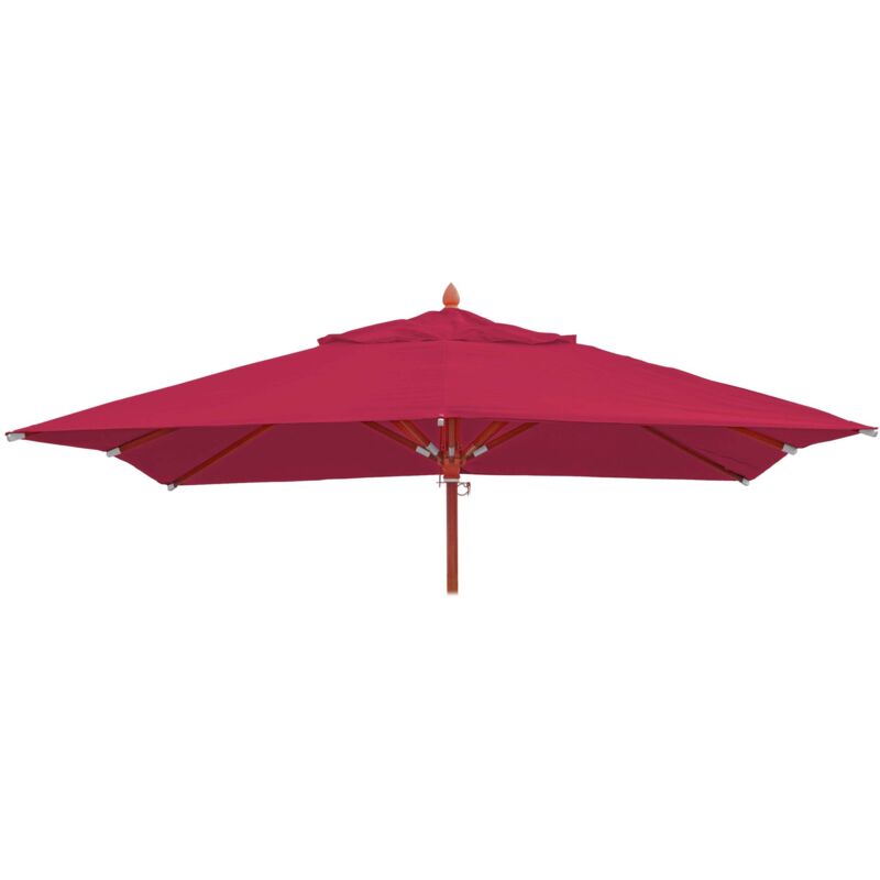 Ersatz-Bezug für Gastronomie Holz-Sonnenschirm HHG 671, Sonnenschirmbezug Ersatzbezug, eckig 4x4m Polyester 3kg bordeaux
