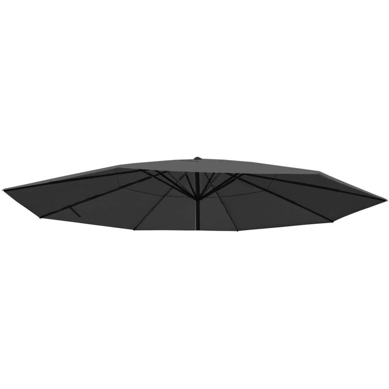Bezug für Sonnenschirm Carpi Pro, Gastronomie Marktschirm Ø 5m, Polyester anthrazit