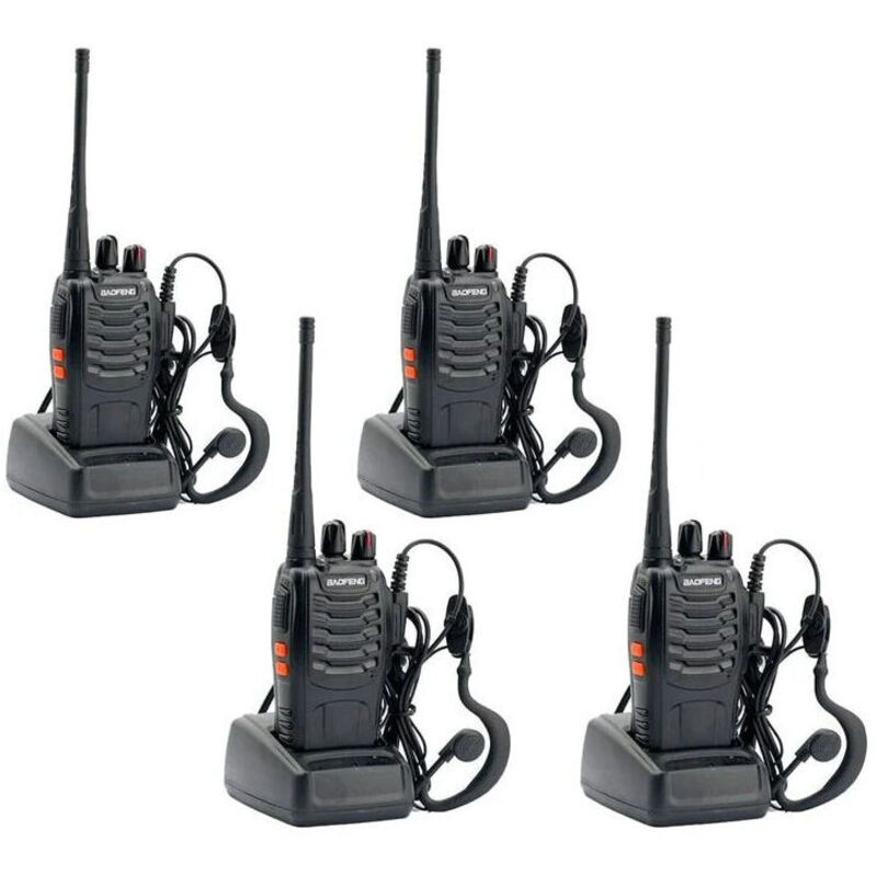 BF-888S Zwei-Wege-Funkgerät Walkie Talkie (4er-Pack) und USB-Programmierkabel (1 Stück)
