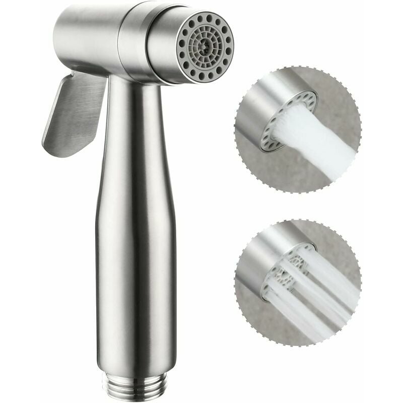 Mumu - Bidet Toilettensprüher Edelstahl Waschbecken Handbrause Silber Toilettensprüher wc Duschkopf Wasserspar-Duschkopf Windel Sprayer für Küche wc
