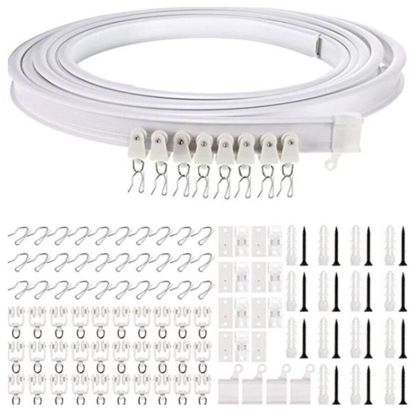 Biegbare, gebogene Vorhangschiene für die Decke, flexible Vorhanghalterung für die Decke, weiche, gebogene Fensterschiene für Vorhangstangen mit