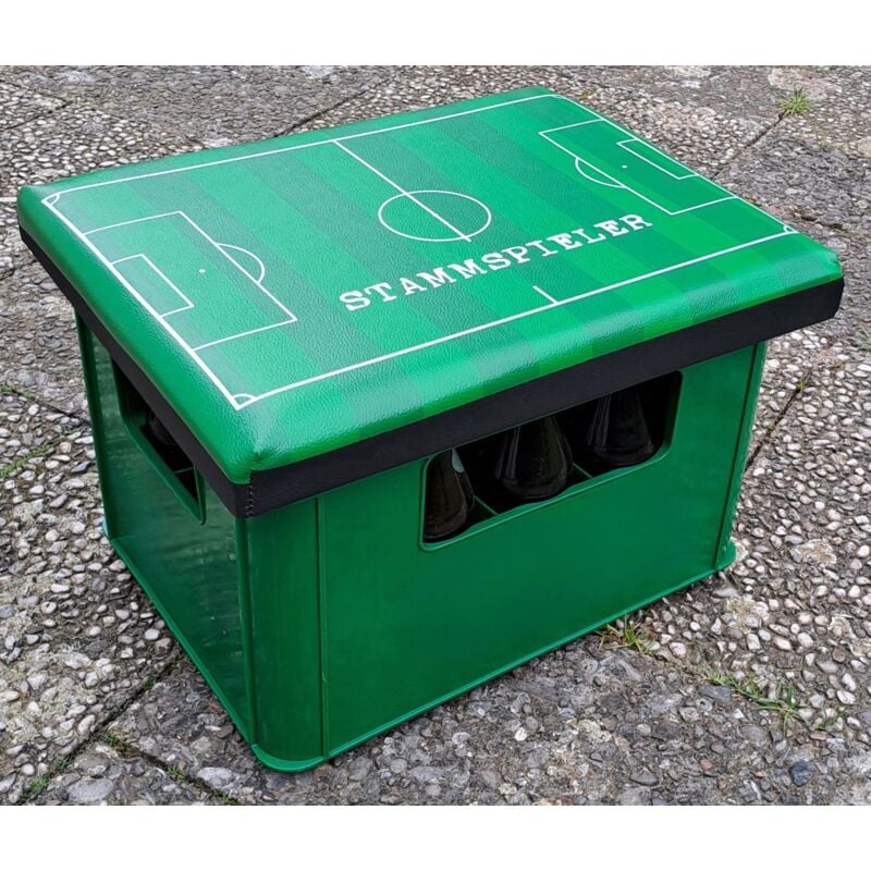 Buri - Bierkastensitz Fußball Getränkekistensitz Sitzkissen Sitzpolster Sitzauflage Kastenpolster Bierkistenpolster Kistenaufsatz Fanartikel - grün