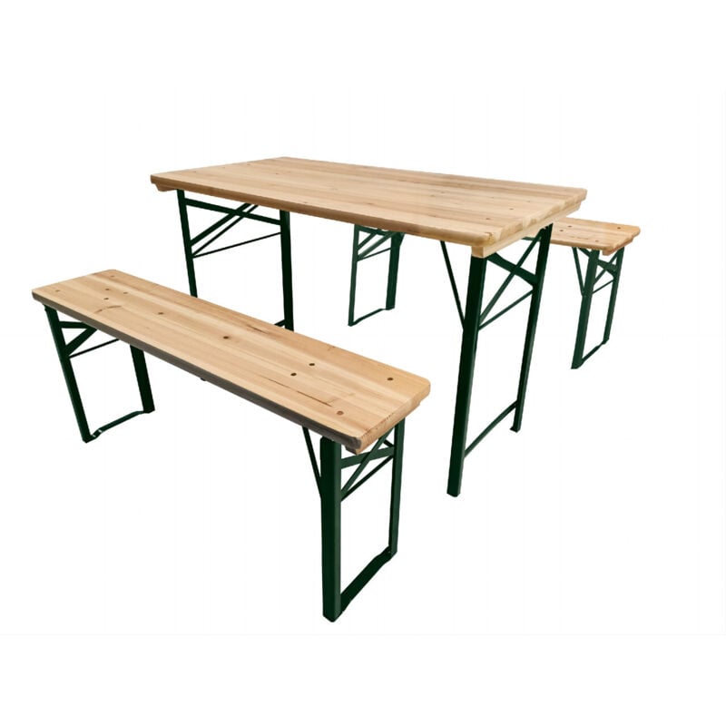 Bierzeltgarnitur 110 x 60 cm natur 3-teilig