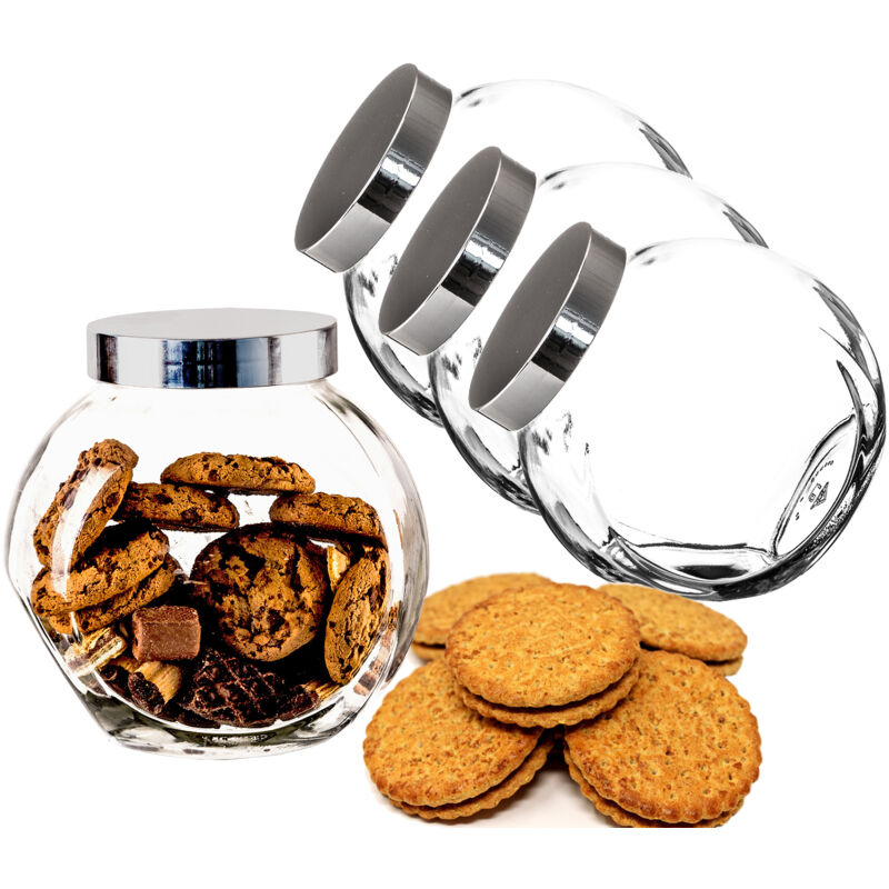 BigDean 3er Set 2 Liter Bonbonglas mit Schraubdeckel - Candy-Glas groß - Für Süßigkeiten, Kekse, Mehl-Aufbewahrung & Gewürze - Made in Germany