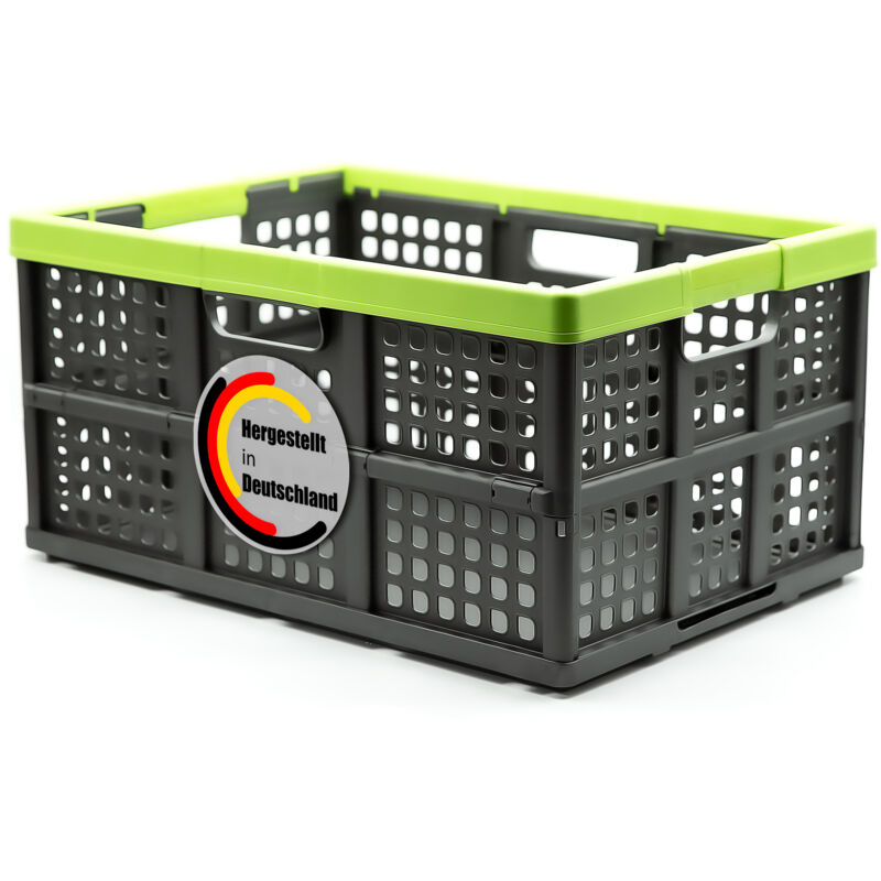 BigDean Klappbox faltbar extra groß & extrem stabil – Klappkorb ideal für Einkäufe und Transport – Einkaufskorb faltbar Made in Germany Klappbox