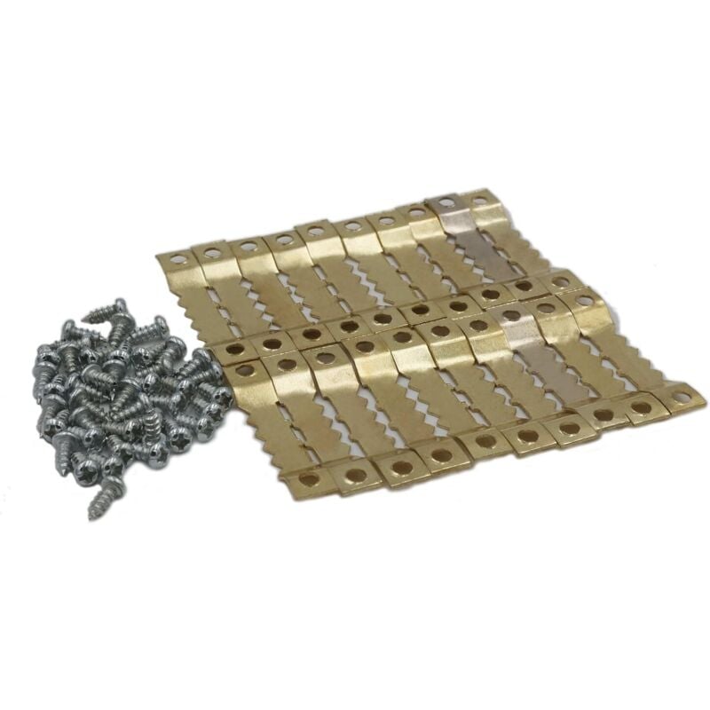 Bildaufhänger - 20 Stück mit Schrauben - Aufhänger für Holzrahmen, Zackenaufhänger für Keilrahmen, Aufhänger für Bilderrahmen und Wechselrahmen aus