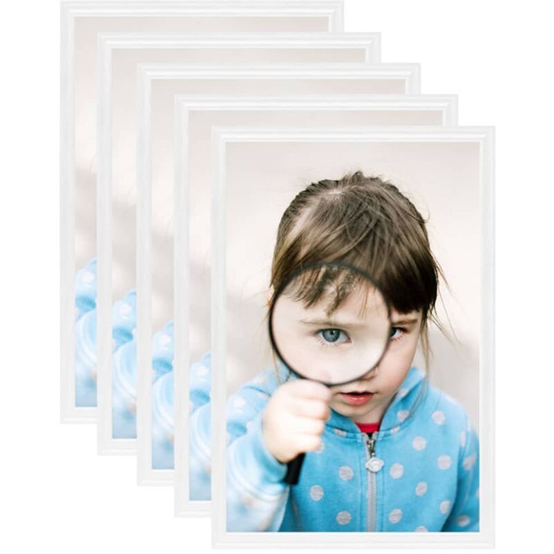 Bilderrahmen Collage 5 Stk. für Tisch Weiß 21x29,7 cm mdf Vidaxl