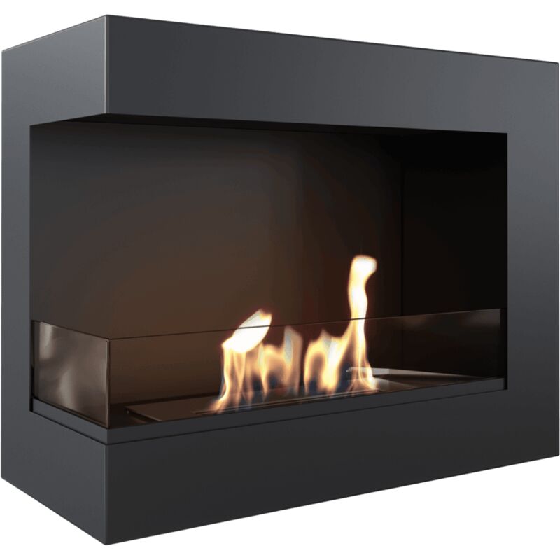 Wandkamin Bioethanol DELTA 600 TÜV links mit Verglasung
